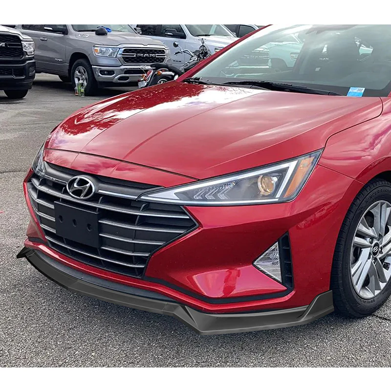 For 2019-2020 Hyundai Elantra Sedan 3-PCS Matt Black Front Bumper Spoiler Splitter Lip - Image 5