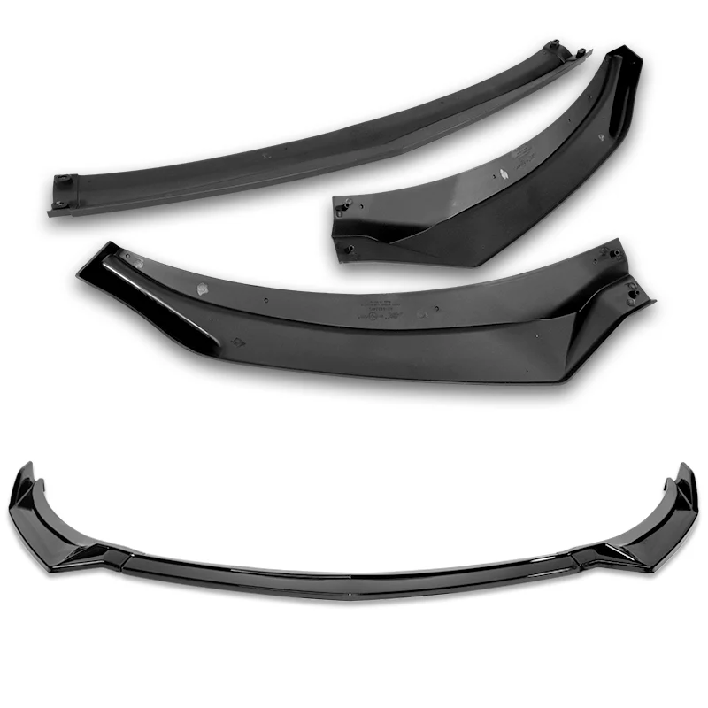 For 2019-2020 Hyundai Elantra Sedan 3-PCS Painted Black Front Bumper Body Spoiler Lip - Image 4