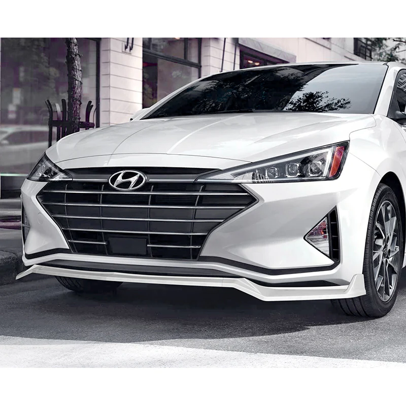 For 2019-2020 Hyundai Elantra Sedan 3-PCS Painted White Front Bumper Body Spoiler Lip - Image 5