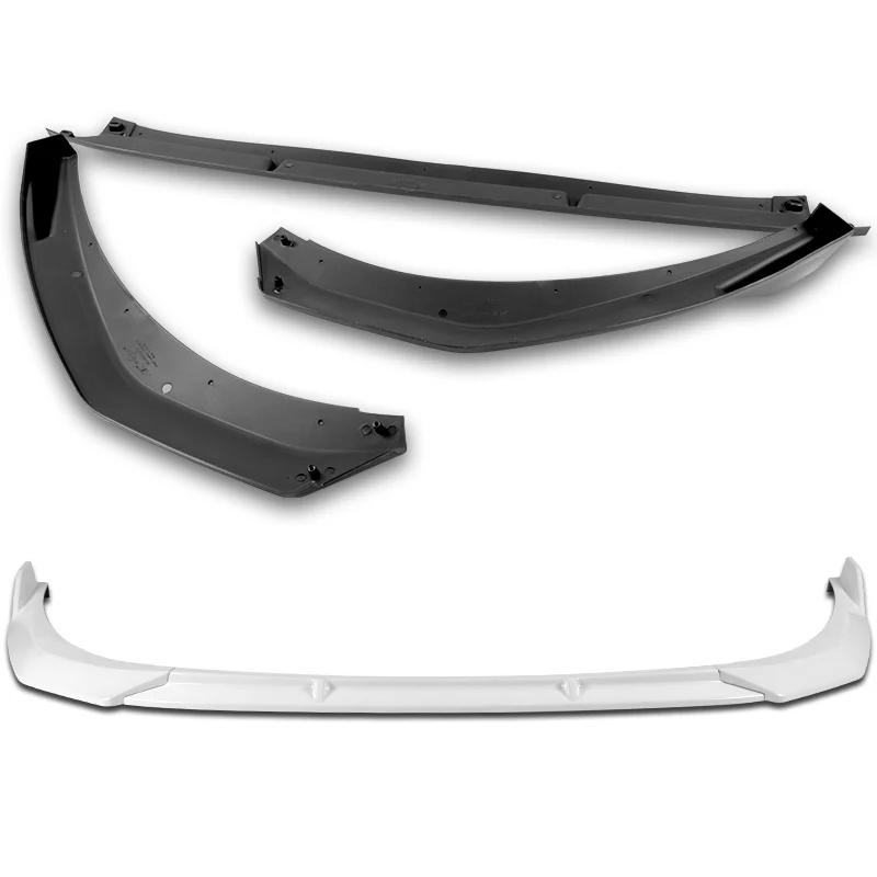 For 2019-2021 Kia Forte STP-Style Painted White Front Bumper Splitter Spoiler Lip 3PCS - Image 4