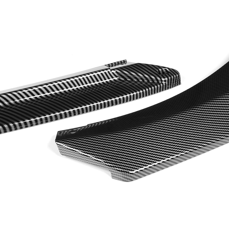 For 2019-2021 Kia Forte STP-Style Carbon Look Front Bumper Splitter Spoiler Lip 3PCS - Image 2