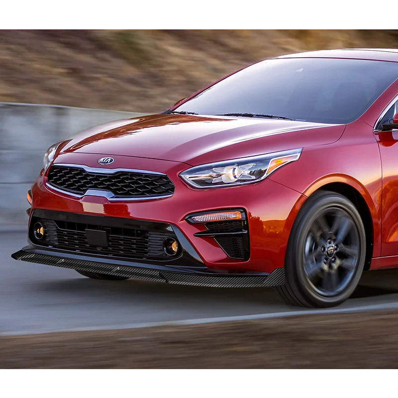For 2019-2021 Kia Forte STP-Style Carbon Look Front Bumper Splitter Spoiler Lip 3PCS - Image 5