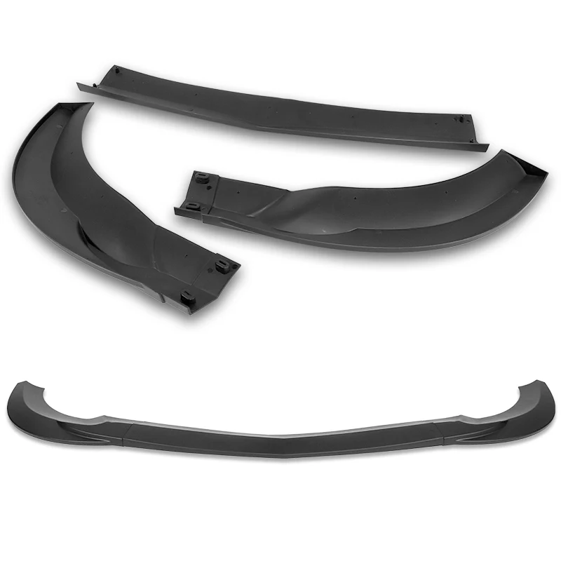 For 2008-2011 Mercedes C-Class Sport W204 Unpainted Matte Black Front Bumper Splitter Spoiler Lip 3PCS - Image 4