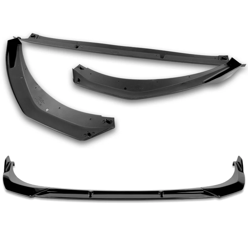 For 2019-2021 Kia Forte STP-Style Painted Black Front Bumper Splitter Spoiler Lip 3PCS - Image 4