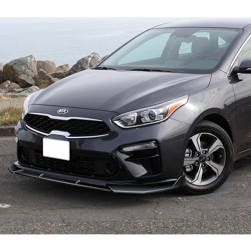 For 2019-2021 Kia Forte STP-Style Painted Black Front Bumper Splitter Spoiler Lip 3PCS - Image 5