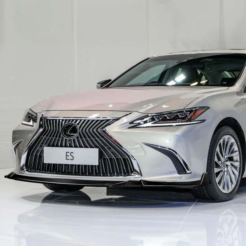 For 2019-2023 Lexus ES300h ES350 3-PCS Carbon Fiber Front Bumper Splitter Spoiler Lip - Image 5