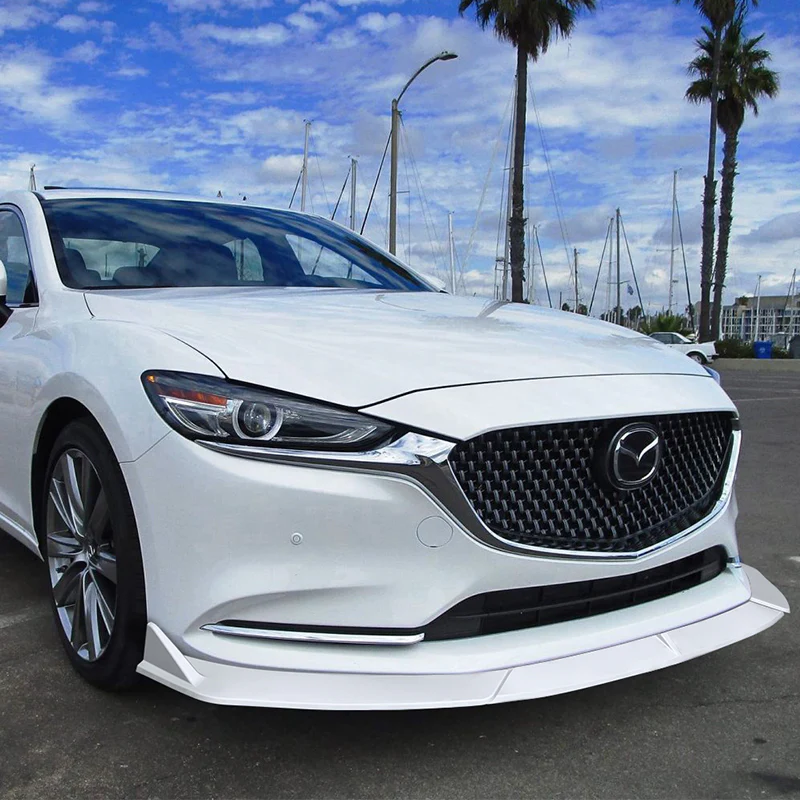 For 2019-2021 Mazda 6 Atenza JDM Painted White Front Bumper Splitter Spoiler Lip 3PCS - Image 5