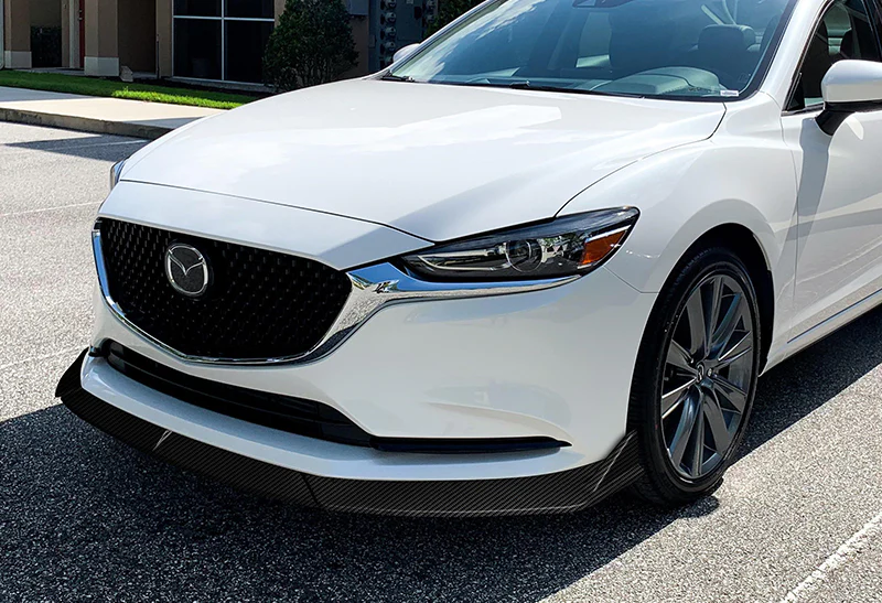 For 2019-2021 Mazda 6 Atenza JDM Real Carbon Fiber Front Bumper Splitter Spoiler Lip 3PCS - Image 5