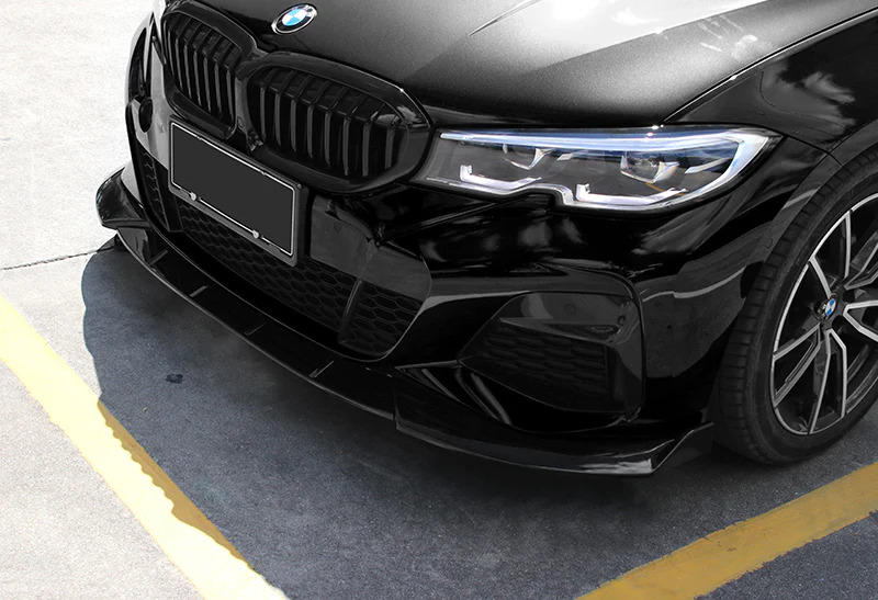 For 2019-2022 BMW G20 M-Sport M340i Painted Black 3PCS Front Bumper Splitter Spoiler Lip - Image 5