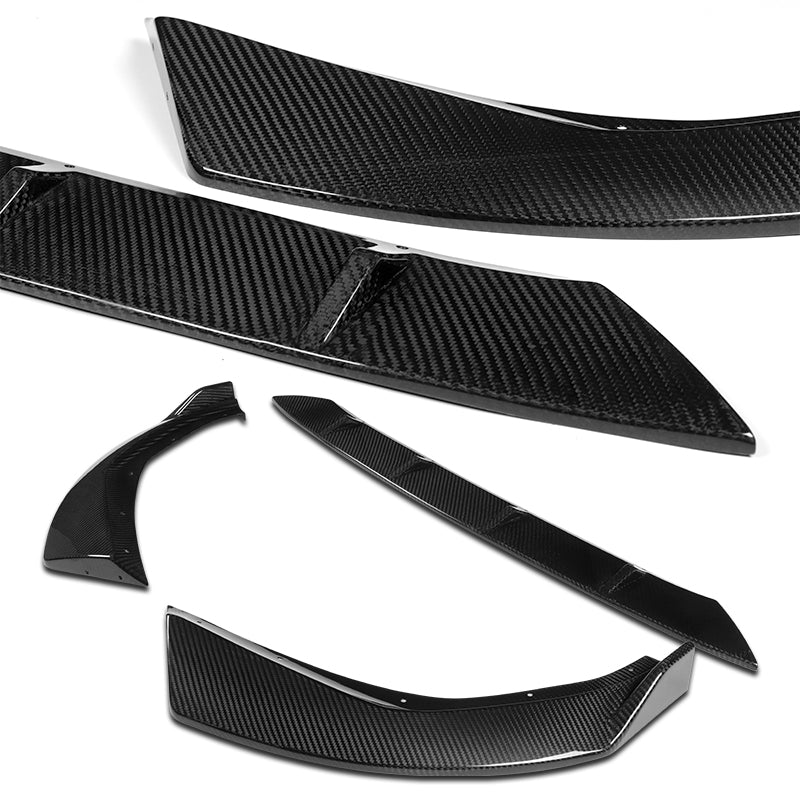 For 2019-2022 BMW G20 M-Sport M340i Real Carbon Fiber 3PCS Front Bumper Splitter Spoiler Lip - Image 2