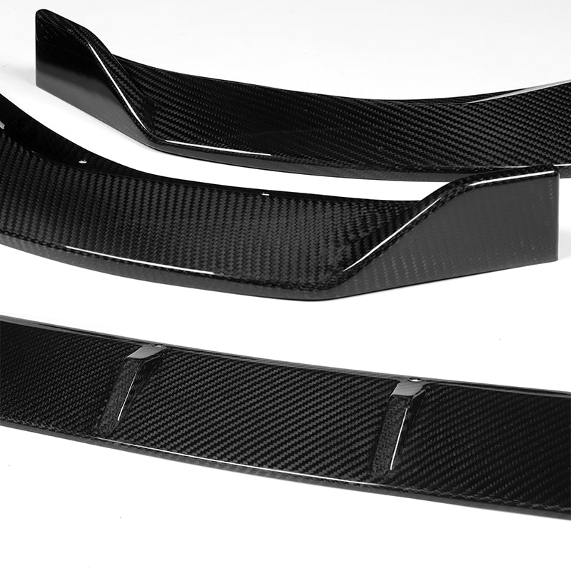 For 2019-2022 BMW G20 M-Sport M340i Real Carbon Fiber 3PCS Front Bumper Splitter Spoiler Lip - Image 3
