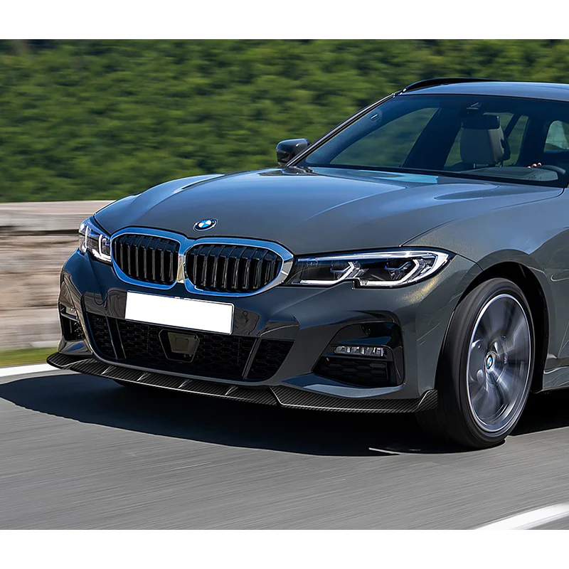 For 2019-2022 BMW G20 M-Sport M340i Real Carbon Fiber 3PCS Front Bumper Splitter Spoiler Lip - Image 5