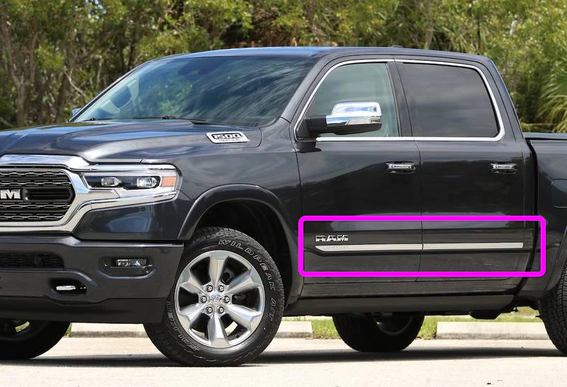 For 2019 – 2022 Dodge RAM 1500 Crew Cab Chrome ABS Body Side Moldings Trim 4-PCS Set - Image 4