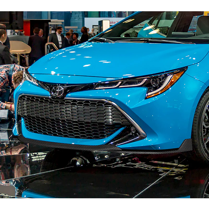 For 2019-2022 Toyota Corolla Hatchback TS-Style 3-PCS Carbon Painted Front Bumper Lip - Image 5