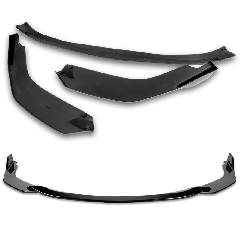 For 2019-2022 Toyota Corolla Hatchback TS-Style 3-PCS  Painted Black Front Bumper Lip - Image 4