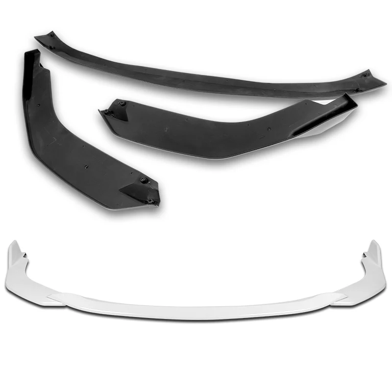 For 2019-2022 Toyota Corolla Hatchback TS-Style 3-PCS Painted White Front Bumper Lip - Image 4