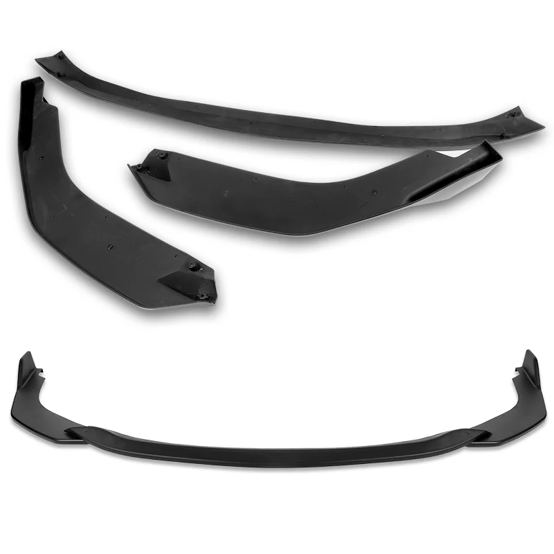 For 2019-2022 Toyota Corolla SE Hatchback TS-Style 3-PCS Matt Black Front Bumper Lip - Image 4