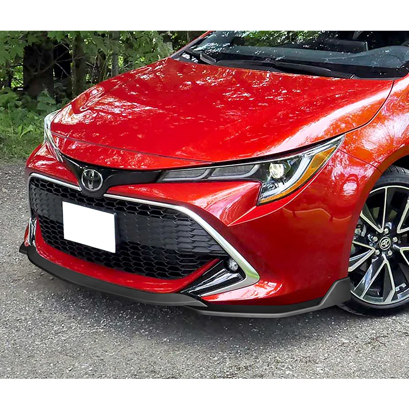 For 2019-2022 Toyota Corolla SE Hatchback TS-Style 3-PCS Matt Black Front Bumper Lip - Image 5
