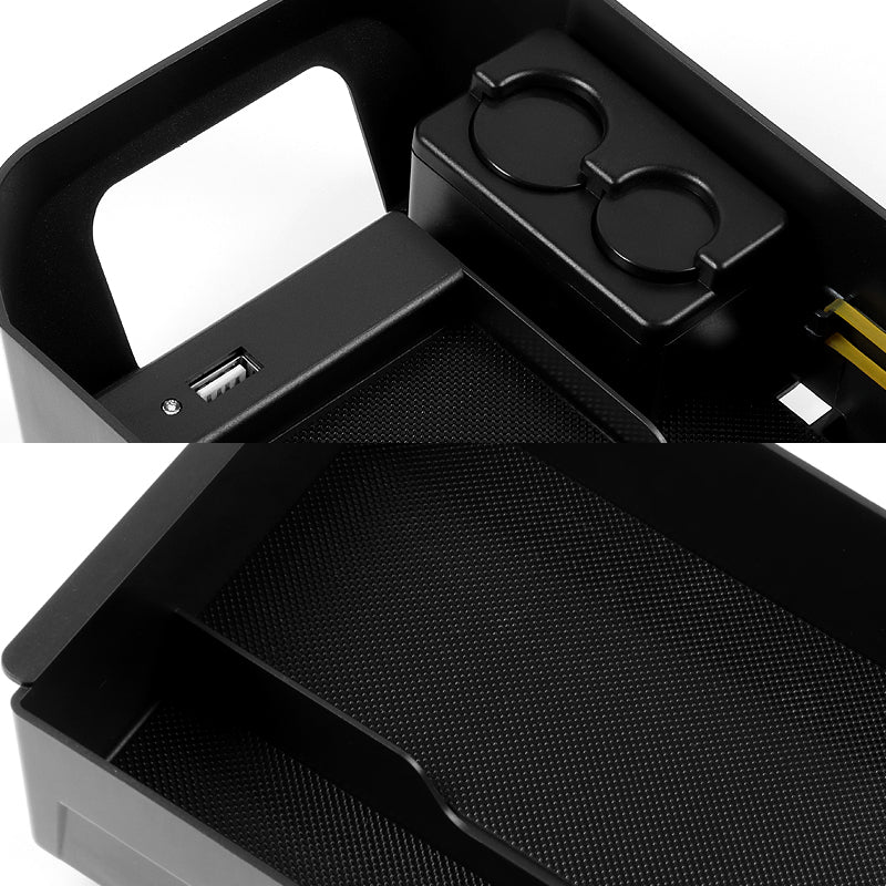 For 2019 - 2022 Toyota RAV4 Center Console Organizer Tray Armrest Storage Box With Wireless Charger And USB Ports - Image 2