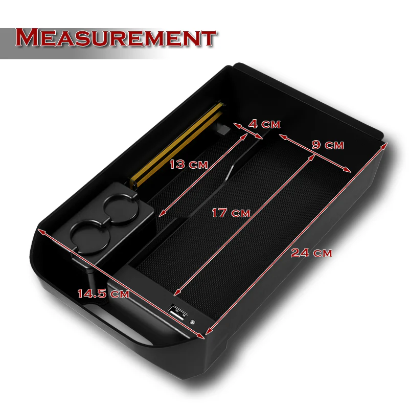 For 2019 - 2022 Toyota RAV4 Center Console Organizer Tray Armrest Storage Box With Wireless Charger And USB Ports - Image 5