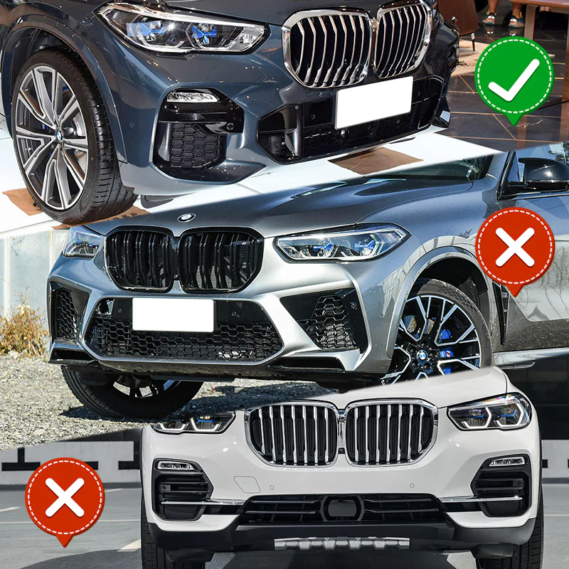 For 2019-2023 BMW X5 G05 M-Sport Painted Black Front Bumper Body Splitter Spoiler Lip 3PCS - Image 6