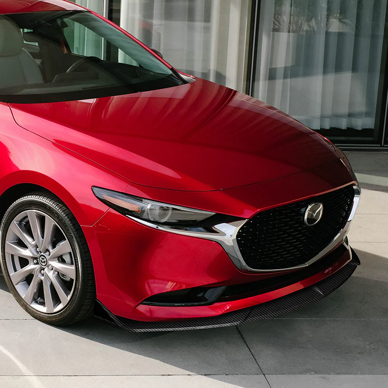 For 2019-2023 Mazda 3 Mazda3 Real Carbon Fiber Front Bumper Splitter Spoiler Lip 3PCS - Image 5