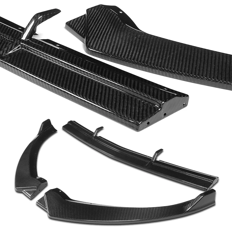 For 2019-2023 Mercedes A-Class AMG W177 Carbon Fiber Front Bumper Body Splitter Spoiler Lip 3PCS - Image 7