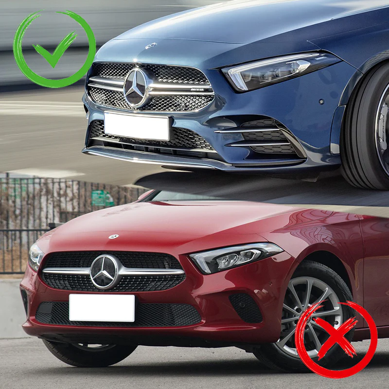 For 2019-2023 Mercedes A-Class AMG W177 Carbon Fiber Front Bumper Body Splitter Spoiler Lip 3PCS - Image 8