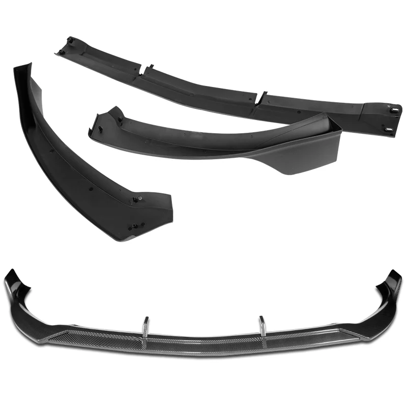 For 2019-2023 Mercedes-Benz A-Class AMG W177 Carbon Look Front Bumper Body Splitter Spoiler Lip 3PCS - Image 3