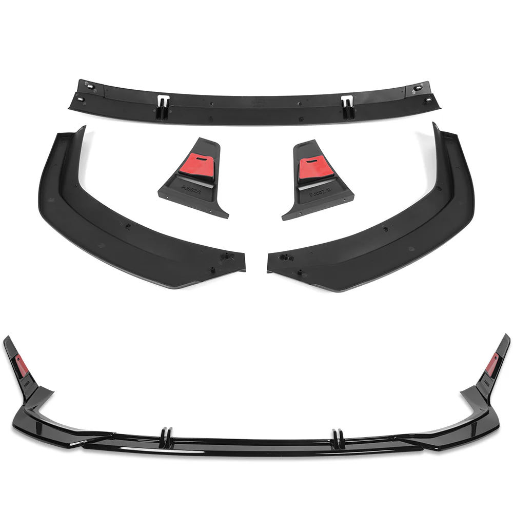 For 2019-2024 Audi A7 S7 S-Line Front Bumper Splitter Spoiler Lip 5PCS -Painted Black - Image 2