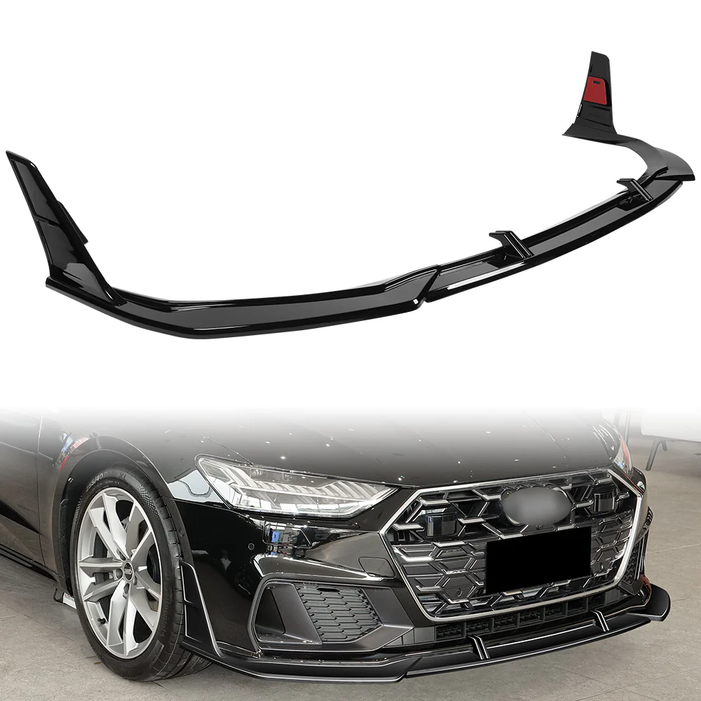 For 2019-2024 Audi A7 S7 S-Line Front Bumper Splitter Spoiler Lip 5PCS -Painted Black - Image 5