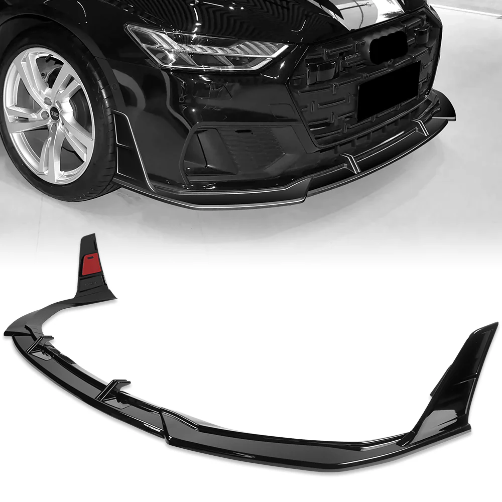 For 2019-2024 Audi A7 S7 S-Line Front Bumper Splitter Spoiler Lip 5PCS -Painted Black - Image 6