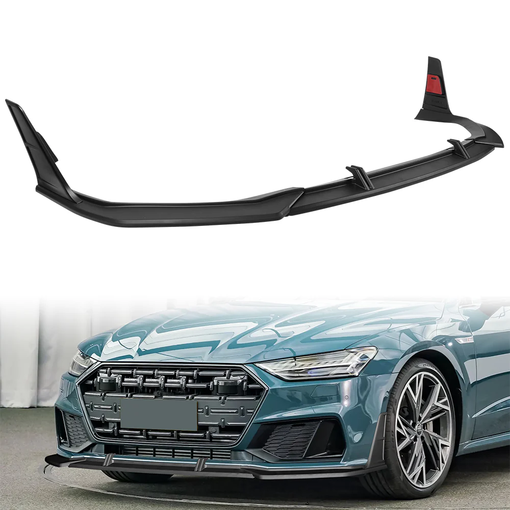For 2019-2024 Audi A7 S7 S-Line Front Bumper Splitter Spoiler Lip 5PCS -Unpainted Matte Black - Image 7