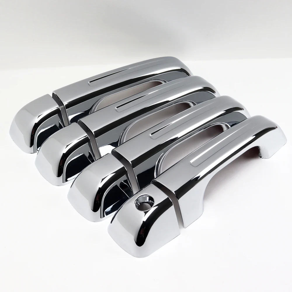 For 2019 - 2025 Dodge Ram 1500 Mirror Chrome Exterior Door Pull Handle Lever Cover Cap Trim Kit No Smart Keyhole - Image 2