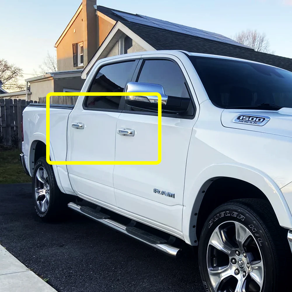 For 2019 - 2025 Dodge Ram 1500 Mirror Chrome Exterior Door Pull Handle Lever Cover Cap Trim Kit No Smart Keyhole - Image 8
