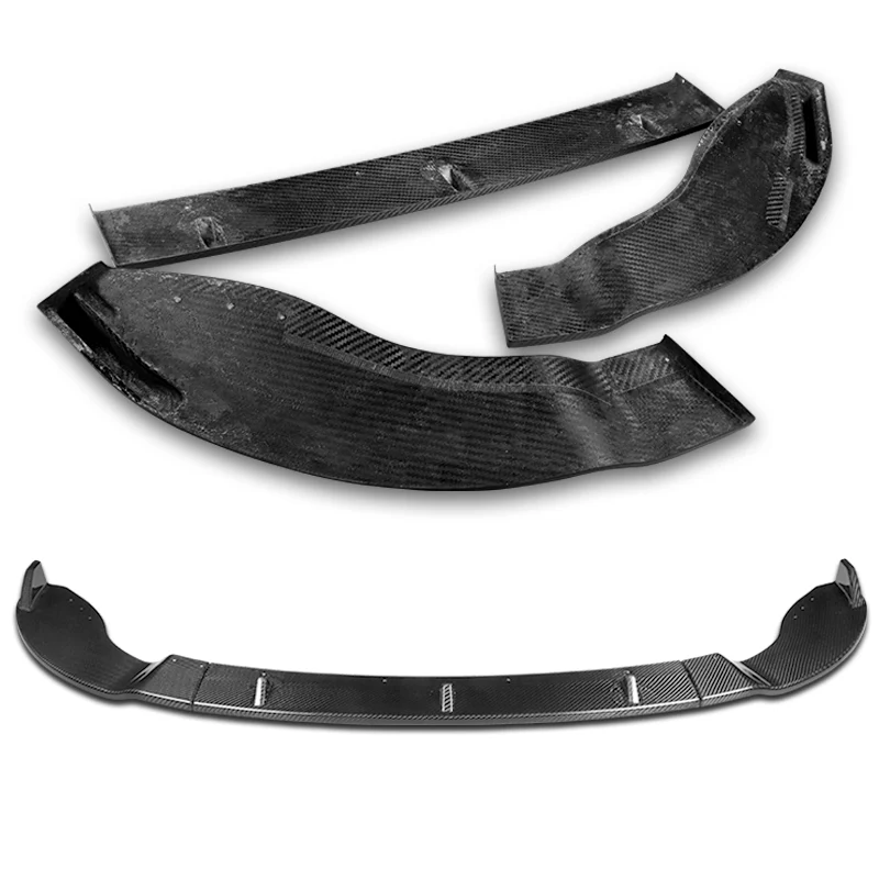 For 2009-2012 Nissan 370Z Real Carbon Fiber Front Bumper Body Splitter Spoiler Lip 3PCS - Image 3