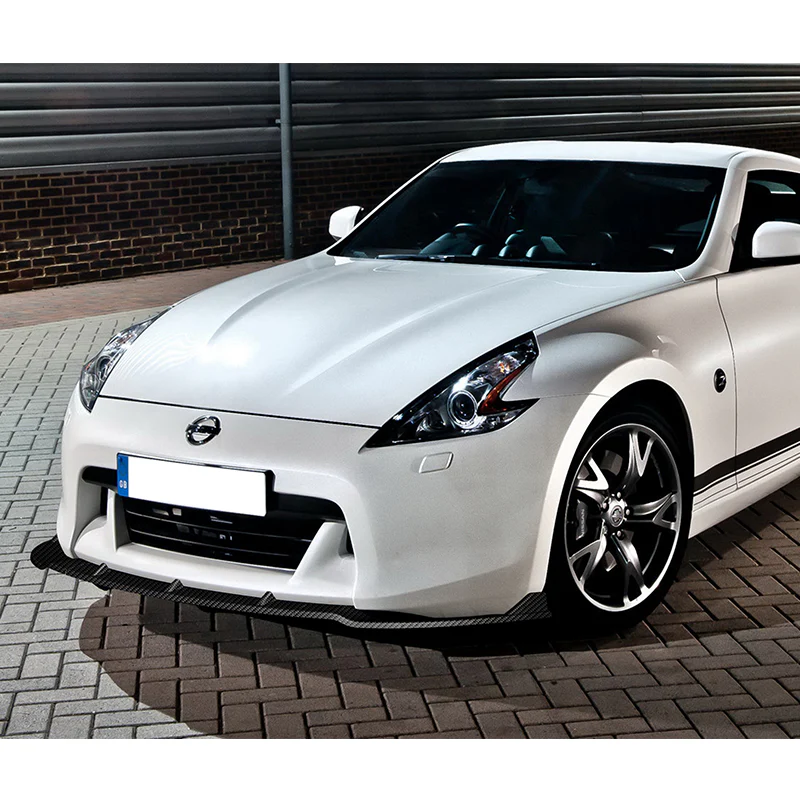 For 2009-2012 Nissan 370Z Real Carbon Fiber Front Bumper Body Splitter Spoiler Lip 3PCS - Image 5