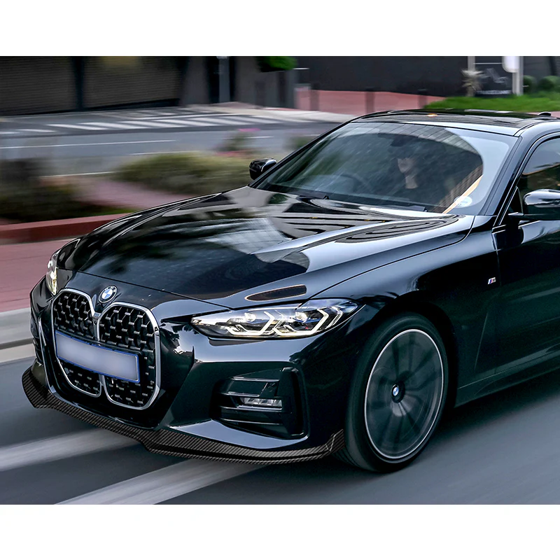 For 2020-2025 BMW 4-Series G22 G23 M-Sport Carbon Look Front Bumper Body Splitter Spoiler Lip 3PCS - Image 5