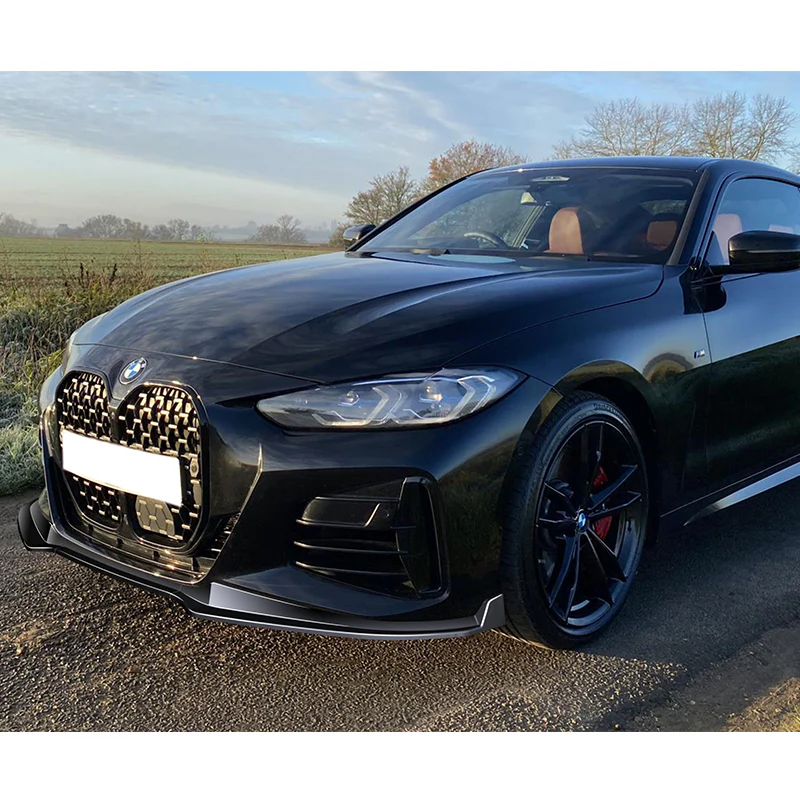 For 2020-2025 BMW 4-Series G22 G23 M-Sport Painted Black Front Bumper Body Splitter Spoiler Lip 3PCS - Image 5