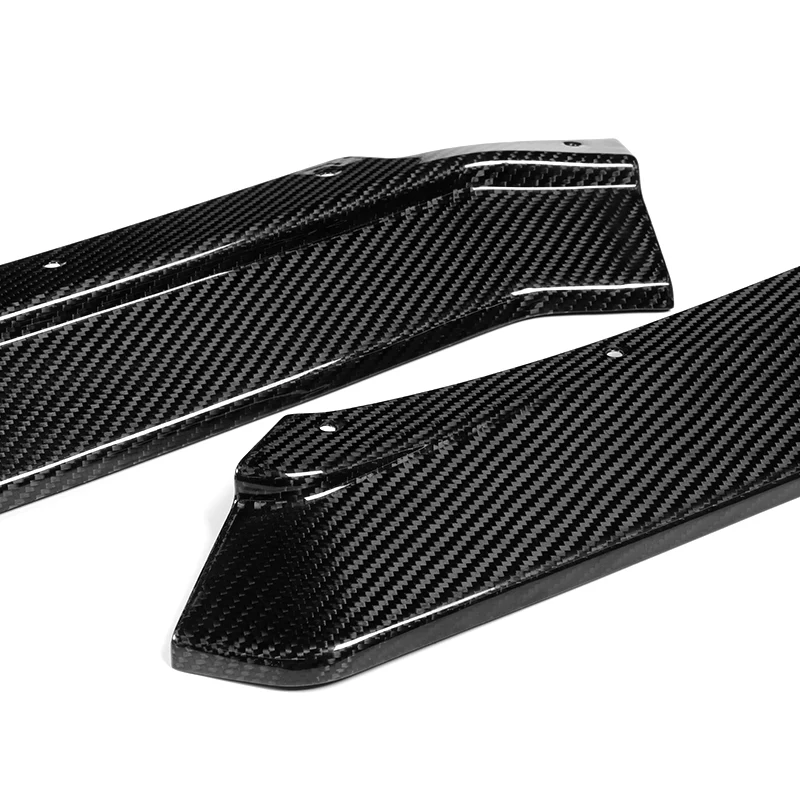 For 2020-2025 Chevy Corvette C8 5VM-Style 3-PCS Carbon Fiber Front Bumper Spoiler Lip - Image 2