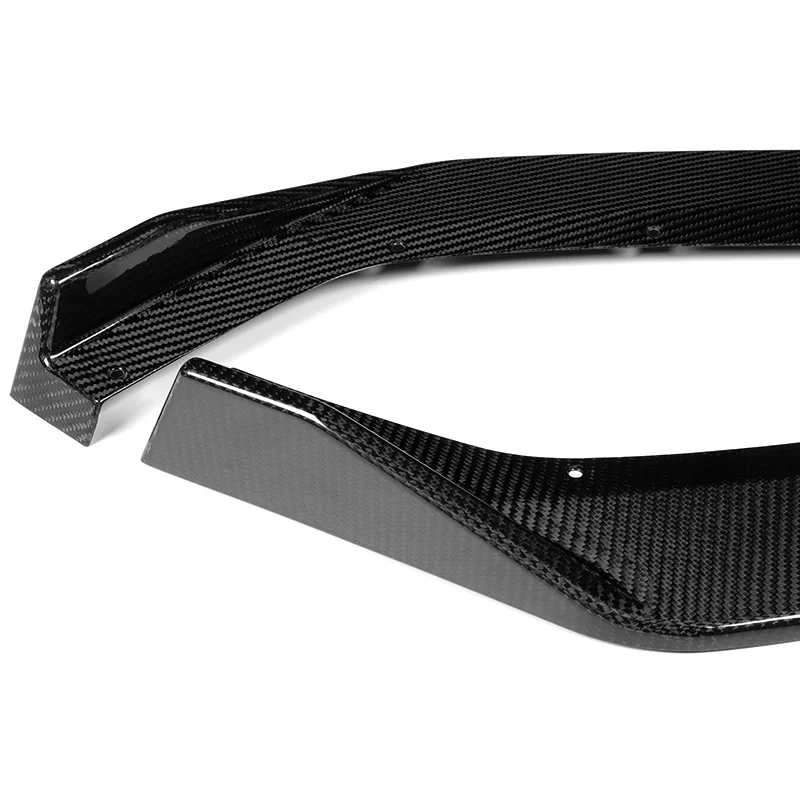 For 2020-2025 Chevy Corvette C8 5VM-Style 3-PCS Carbon Fiber Front Bumper Spoiler Lip - Image 3