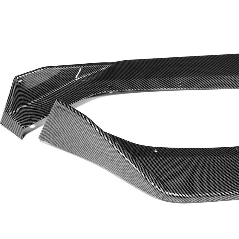 For 2020-2025 Chevy Corvette C8 5VM-Style 3-Pcs Carbon Look Front Bumper Spoiler Lip - Image 3