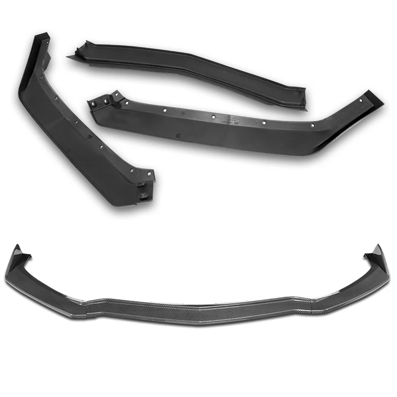 For 2020-2025 Chevy Corvette C8 5VM-Style 3-Pcs Carbon Look Front Bumper Spoiler Lip - Image 4