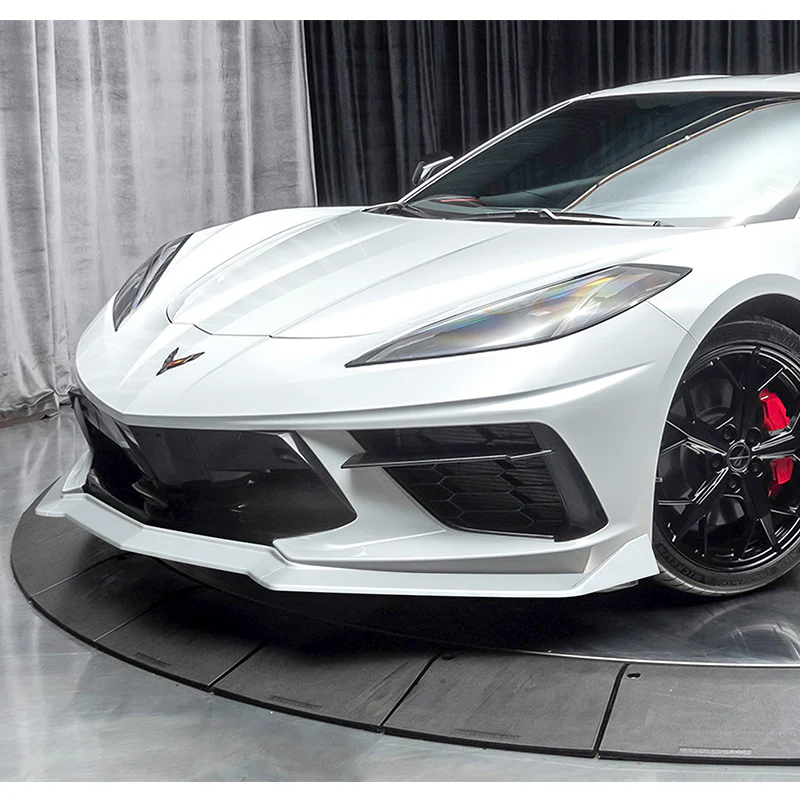 For 2020-2025 Chevy Corvette C8 5VM-Style 3-Pcs Painted White Front Bumper Spoiler Lip - Image 5