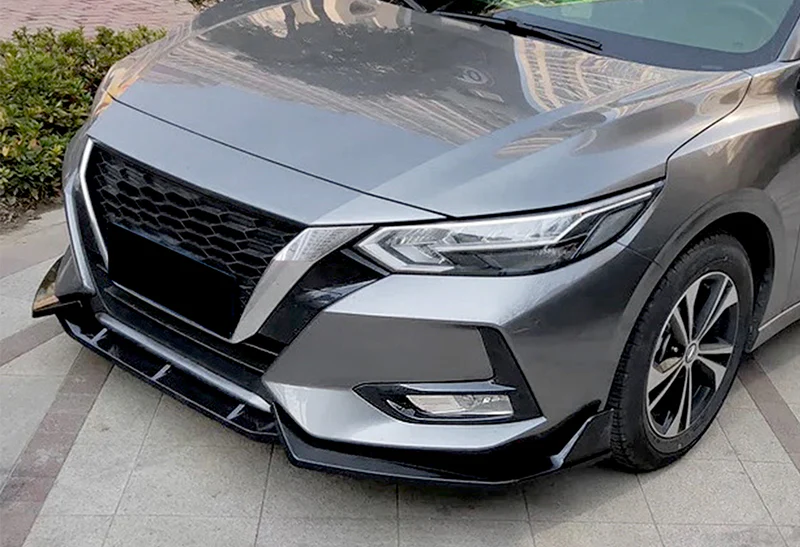 For 2020-2023 Nissan Sentra Painted Black Front Bumper Body Kit Spoiler Lip 3PCS - Image 5