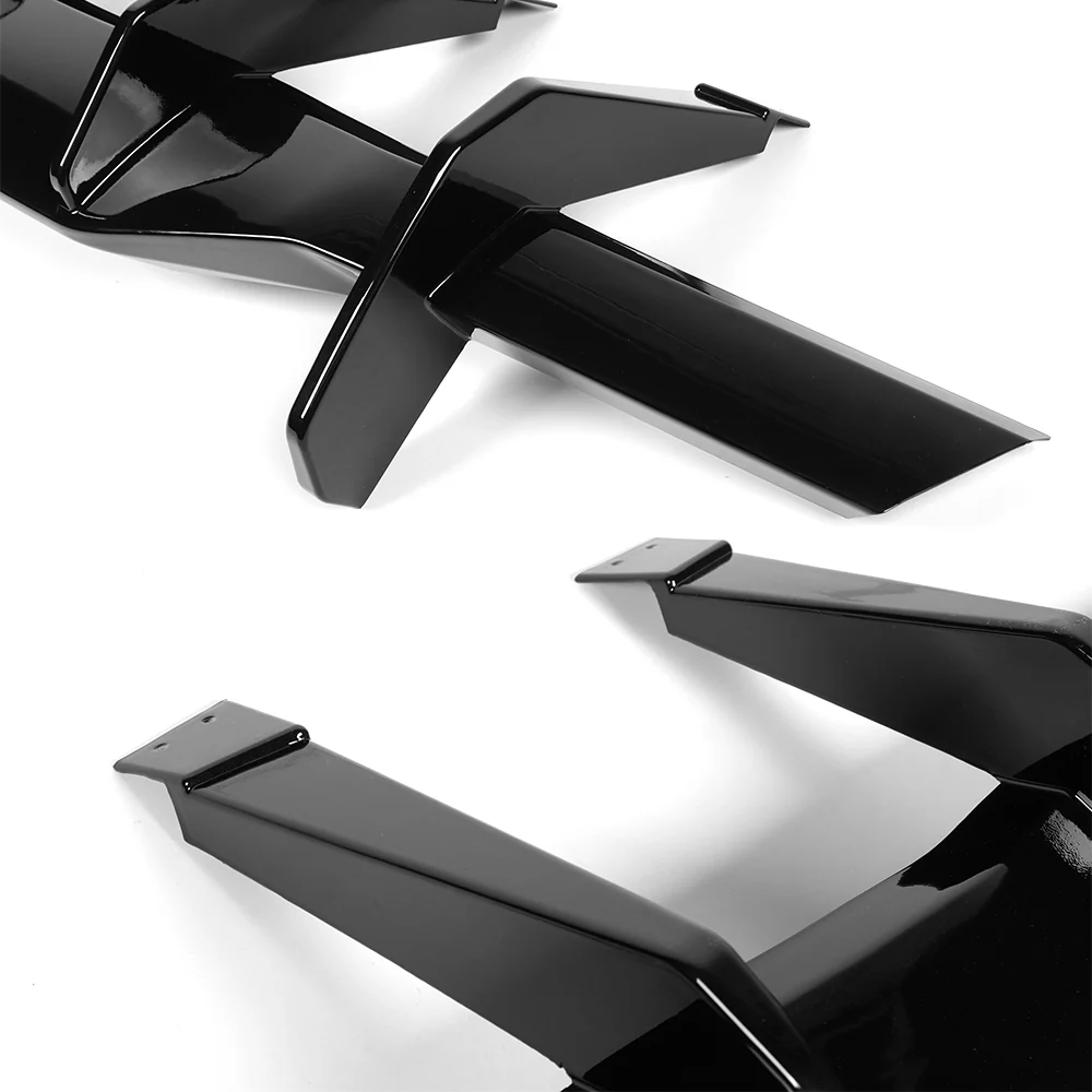 For 2020-2025 Chevrolet Corvette C8 Stingray  Rear Bumper Diffuser Fin Lip -Painted Black - Image 4