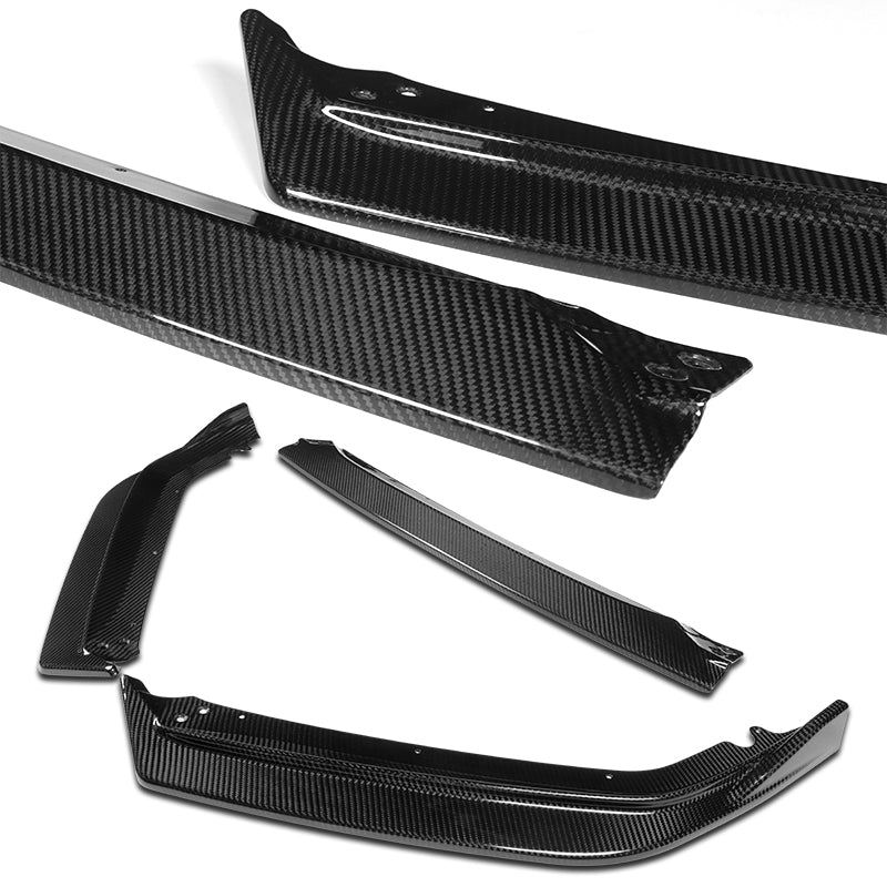 For 2021-2022 Honda Accord Sedan Carbon Fiber Front Bumper Body Splitter Spoiler Lip 3PCS - Image 6