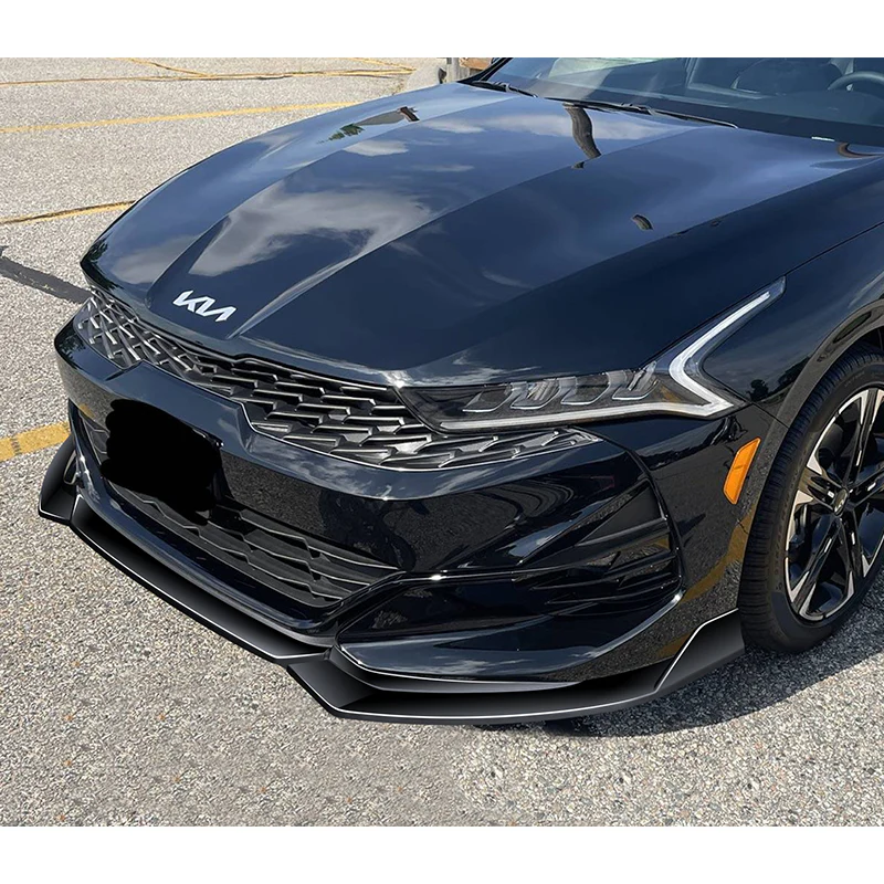 For 2021-2024 Kia K5 GT-Line STP-Style 3-PCS Painted Black Front Bumper Spoiler Lip - Image 6