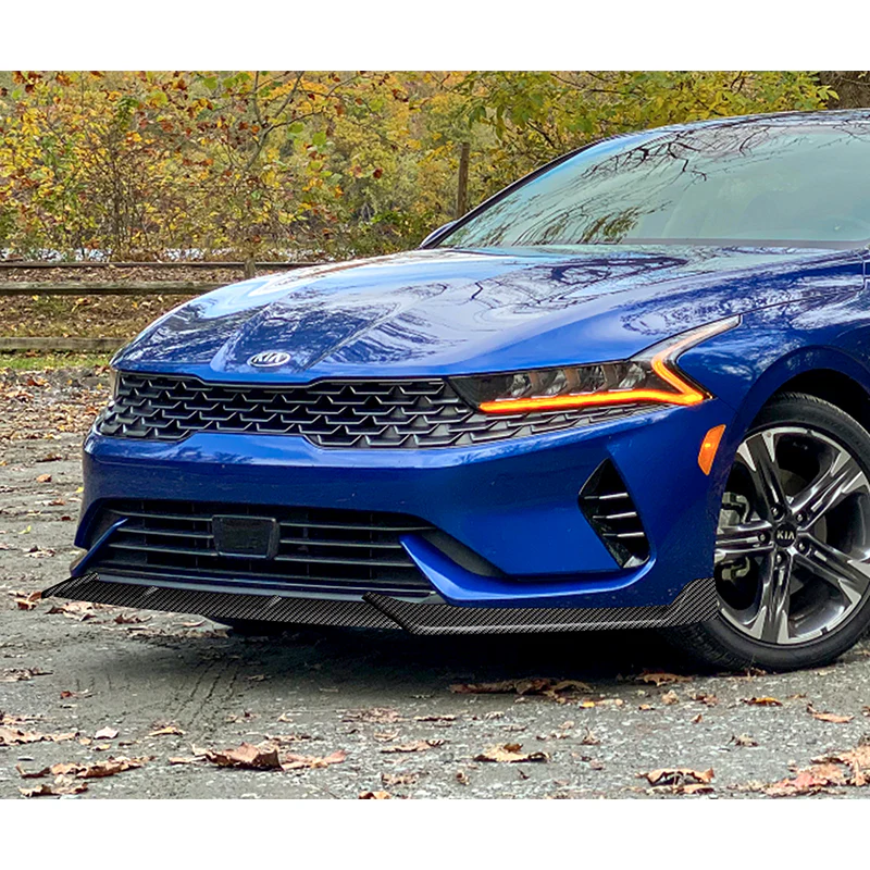 For 2021-2024 Kia Optima K5 3-PCS Carbon Painted Front Bumper Splitter Spoiler Lip - Image 6