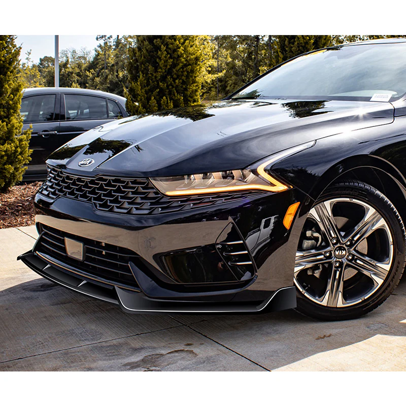For 2021-2024 Kia Optima K5 3-PCS Painted Black Front Bumper Body Splitter Spoiler Lip - Image 5